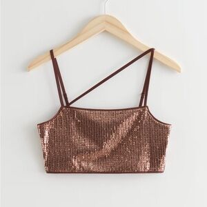 FINAL PRICE - & Other Stories Asymmetric Sequin Crop Top